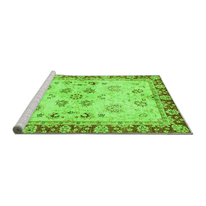 Sideview of Machine Washable Oriental Green Traditional Area Rugs, wshabs3025grn