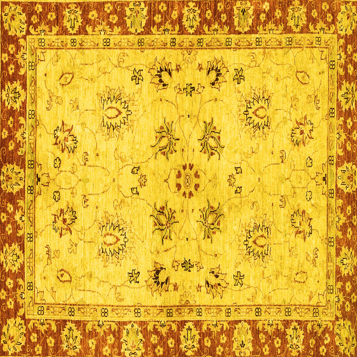Square Oriental Yellow Traditional Rug, abs3025yw