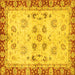 Square Oriental Yellow Traditional Rug, abs3025yw