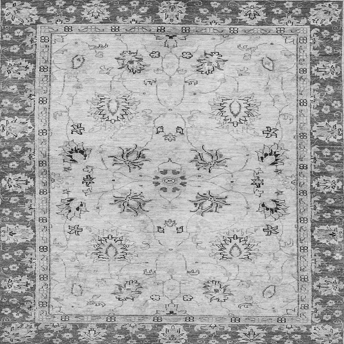 Square Machine Washable Oriental Gray Traditional Rug, wshabs3025gry