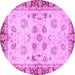 Round Oriental Purple Traditional Rug, abs3025pur