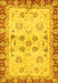 Machine Washable Oriental Yellow Traditional Rug, wshabs3025yw