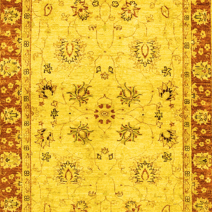 Machine Washable Oriental Yellow Traditional Rug, wshabs3025yw