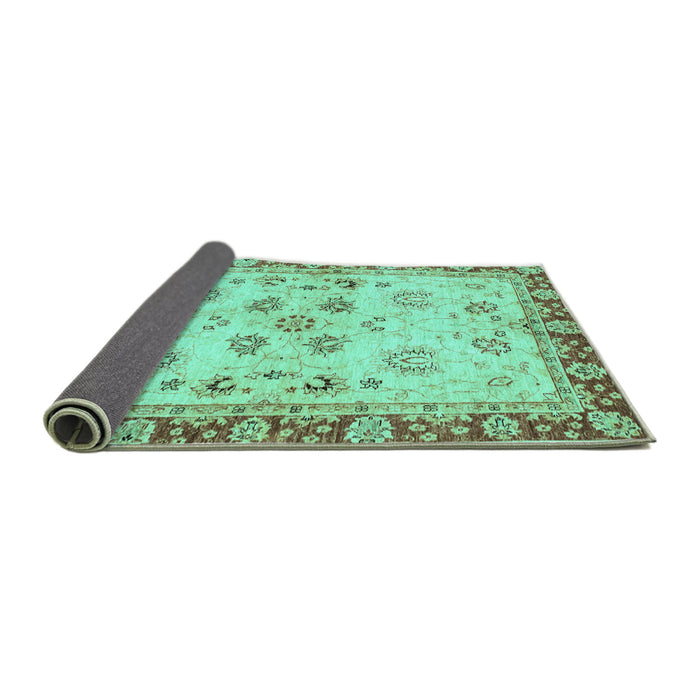 Sideview of Oriental Turquoise Traditional Rug, abs3025turq