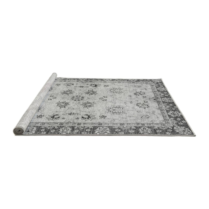 Sideview of Machine Washable Oriental Gray Traditional Rug, wshabs3025gry