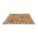 Sideview of Machine Washable Abstract Chocolate Brown Rug, wshabs3026