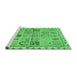 Sideview of Machine Washable Abstract Emerald Green Modern Area Rugs, wshabs3026emgrn