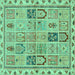 Square Machine Washable Abstract Turquoise Modern Area Rugs, wshabs3026turq