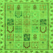 Square Machine Washable Abstract Green Modern Area Rugs, wshabs3026grn