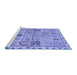 Sideview of Machine Washable Abstract Blue Modern Rug, wshabs3026blu