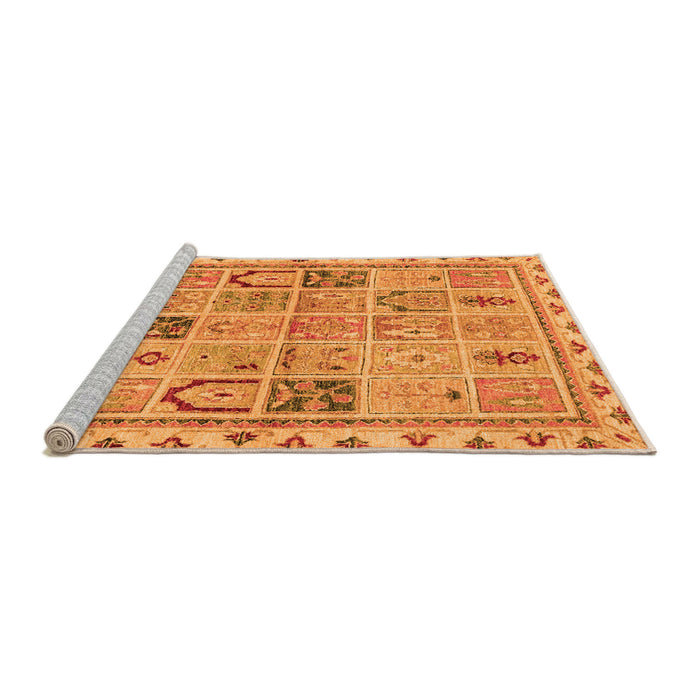 Sideview of Machine Washable Abstract Orange Modern Area Rugs, wshabs3026org