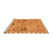 Sideview of Machine Washable Abstract Orange Modern Area Rugs, wshabs3026org