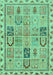 Machine Washable Abstract Turquoise Modern Area Rugs, wshabs3026turq