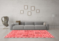 Machine Washable Abstract Red Modern Rug, wshabs3026red