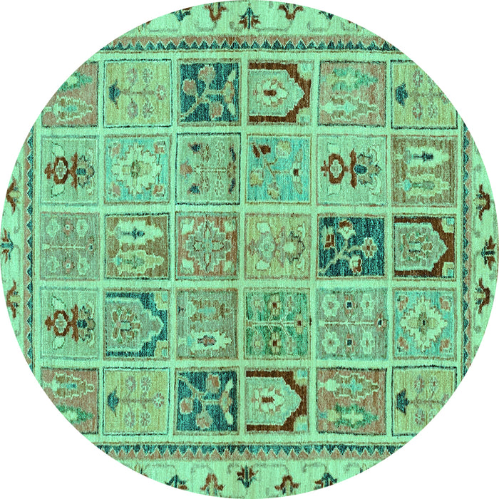 Round Machine Washable Abstract Turquoise Modern Area Rugs, wshabs3026turq