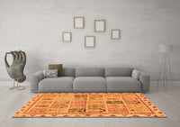 Machine Washable Abstract Orange Modern Rug, wshabs3026org