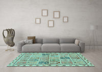 Machine Washable Abstract Light Blue Modern Rug, wshabs3026lblu