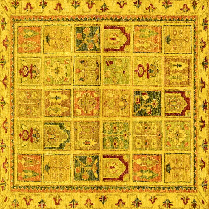 Square Abstract Yellow Modern Rug, abs3026yw