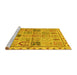 Sideview of Machine Washable Abstract Yellow Modern Rug, wshabs3026yw