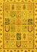 Machine Washable Abstract Yellow Modern Rug, wshabs3026yw