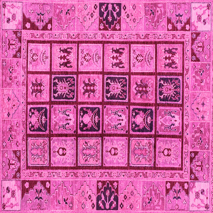 Square Machine Washable Abstract Pink Modern Rug, wshabs3027pnk