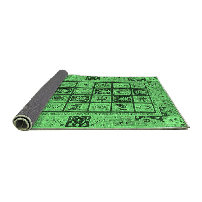 Sideview of Abstract Emerald Green Modern Rug, abs3027emgrn
