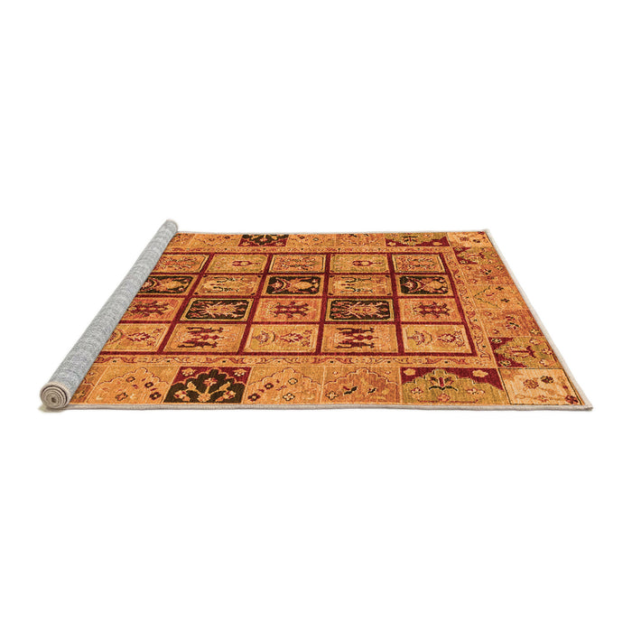 Sideview of Machine Washable Abstract Orange Modern Area Rugs, wshabs3027org