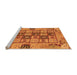 Sideview of Machine Washable Abstract Orange Modern Area Rugs, wshabs3027org