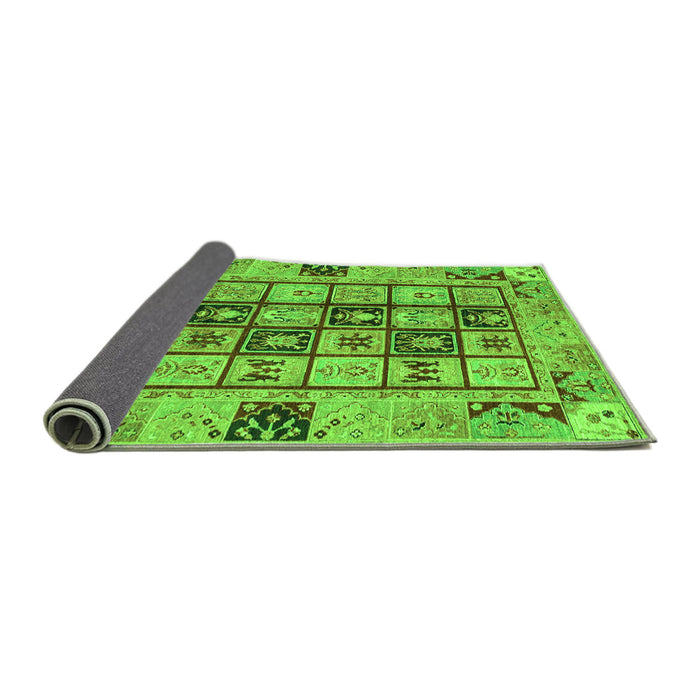 Sideview of Abstract Green Modern Rug, abs3027grn