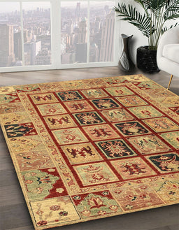 Abstract Yellow Modern Rug in Family Room, abs3027