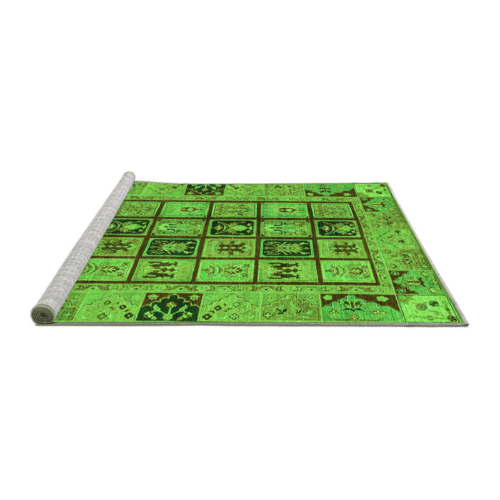 Sideview of Machine Washable Abstract Green Modern Area Rugs, wshabs3027grn