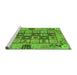 Sideview of Machine Washable Abstract Green Modern Area Rugs, wshabs3027grn