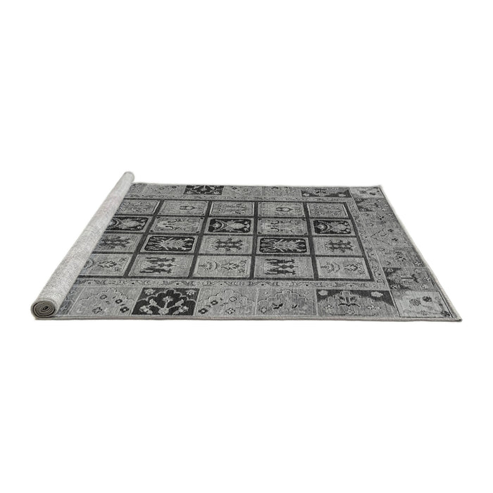 Sideview of Machine Washable Abstract Gray Modern Rug, wshabs3027gry