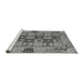 Sideview of Machine Washable Abstract Gray Modern Rug, wshabs3027gry