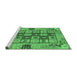 Sideview of Machine Washable Abstract Emerald Green Modern Area Rugs, wshabs3027emgrn