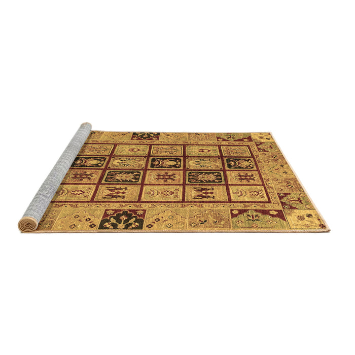 Sideview of Machine Washable Abstract Brown Modern Rug, wshabs3027brn