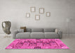 Machine Washable Abstract Pink Modern Rug in a Living Room, wshabs3027pnk