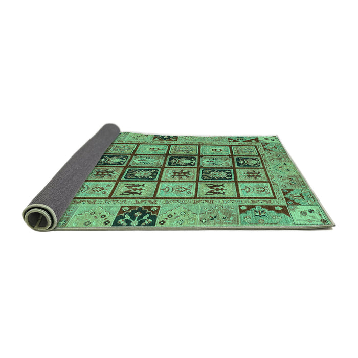 Sideview of Abstract Turquoise Modern Rug, abs3027turq