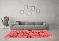 Machine Washable Abstract Red Modern Rug, wshabs3027red