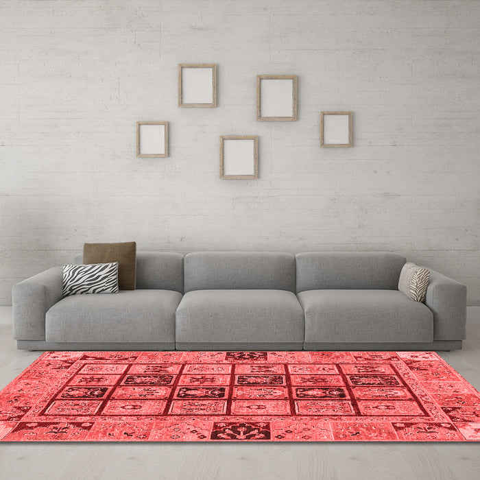 Modern Red Washable Rugs