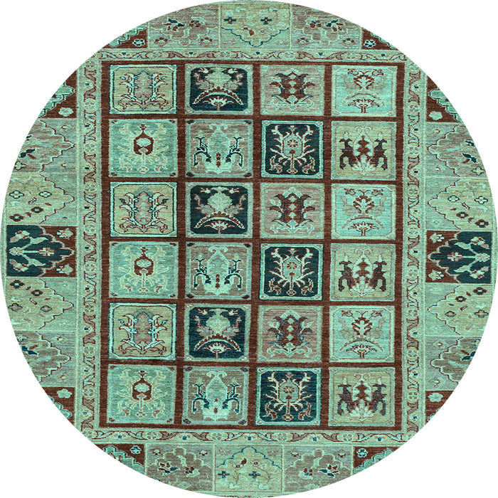 Round Machine Washable Abstract Light Blue Modern Rug, wshabs3027lblu