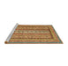 Sideview of Machine Washable Abstract Metallic Gold Rug, wshabs3028