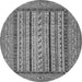 Round Machine Washable Abstract Gray Modern Rug, wshabs3028gry