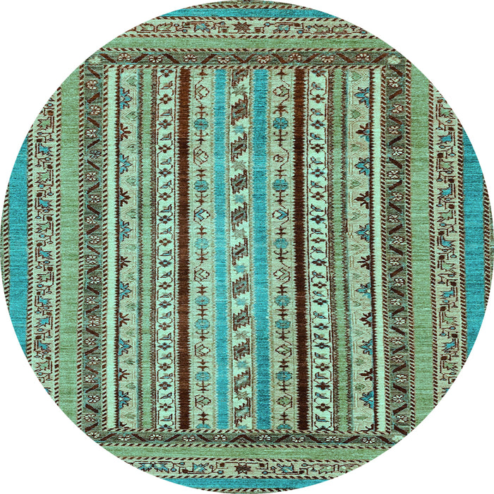 Round Abstract Light Blue Modern Rug, abs3028lblu