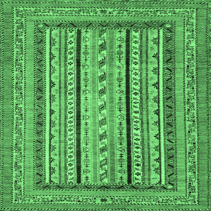 Square Machine Washable Abstract Emerald Green Modern Area Rugs, wshabs3028emgrn