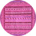 Round Abstract Pink Modern Rug, abs3028pnk