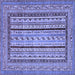 Square Abstract Blue Modern Rug, abs3028blu