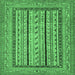 Square Abstract Emerald Green Modern Rug, abs3028emgrn