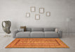 Machine Washable Abstract Orange Modern Area Rugs in a Living Room, wshabs3028org