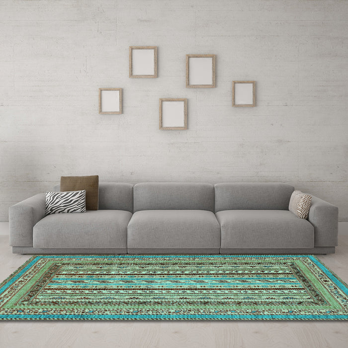 Machine Washable Abstract Light Blue Modern Rug in a Living Room, wshabs3028lblu